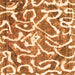 Square Machine Washable Abstract Orange Modern Area Rugs, wshabs1097org