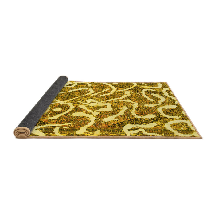 Sideview of Abstract Yellow Modern Rug, abs1097yw