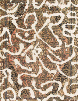 Abstract Deep Peach Orange Modern Rug, abs1097