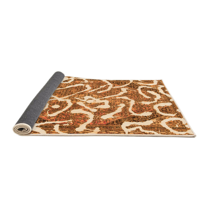 Sideview of Abstract Orange Modern Rug, abs1097org
