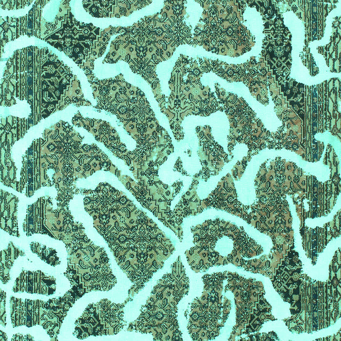 Abstract Turquoise Modern Rug, abs1097turq