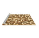 Sideview of Machine Washable Abstract Brown Modern Rug, wshabs1097brn