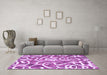 Machine Washable Abstract Purple Modern Area Rugs in a Living Room, wshabs1097pur