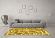 Machine Washable Abstract Yellow Modern Rug in a Living Room, wshabs1097yw