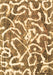 Machine Washable Abstract Brown Modern Rug, wshabs1097brn