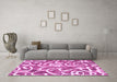 Machine Washable Abstract Pink Modern Rug in a Living Room, wshabs1097pnk