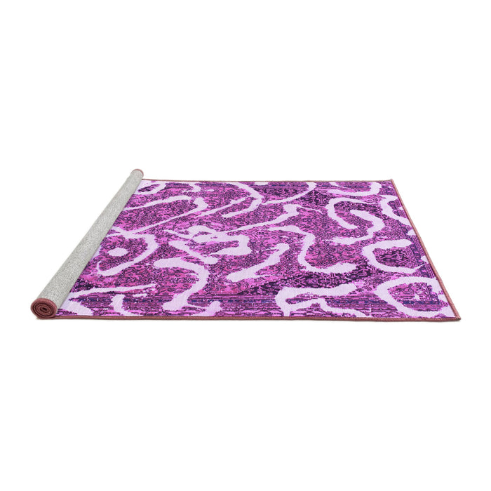 Sideview of Machine Washable Abstract Purple Modern Area Rugs, wshabs1097pur