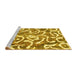 Sideview of Machine Washable Abstract Yellow Modern Rug, wshabs1097yw