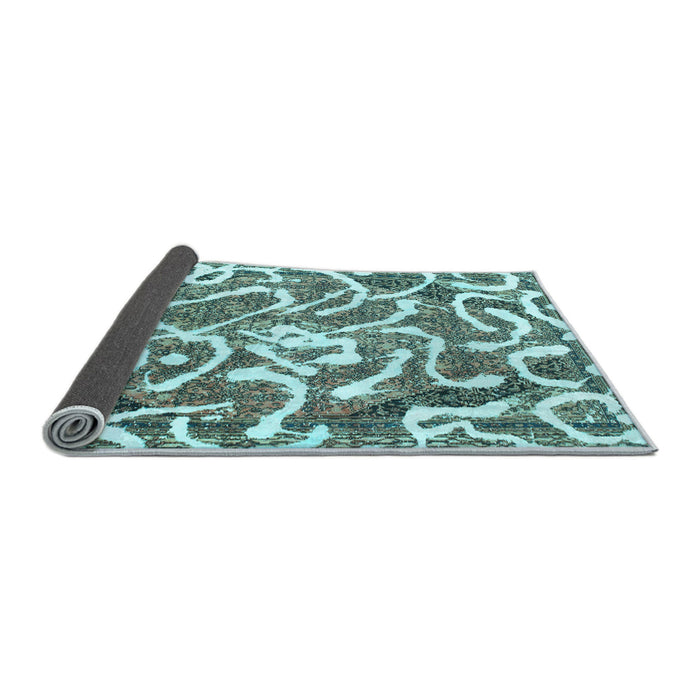 Sideview of Abstract Light Blue Modern Rug, abs1097lblu
