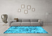 Machine Washable Abstract Light Blue Modern Rug in a Living Room, wshabs1098lblu