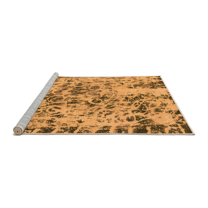 Sideview of Machine Washable Abstract Orange Modern Area Rugs, wshabs1098org