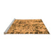 Sideview of Machine Washable Abstract Orange Modern Area Rugs, wshabs1098org