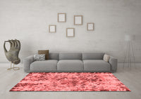 Machine Washable Abstract Red Modern Rug, wshabs1098red