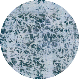 Square Abstract Steel Blue Modern Rug, abs1098