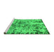 Sideview of Machine Washable Abstract Green Modern Area Rugs, wshabs1098grn