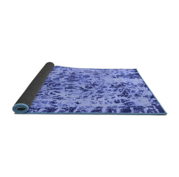 Sideview of Abstract Blue Modern Rug, abs1098blu