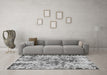 Machine Washable Abstract Gray Modern Rug in a Living Room,, wshabs1098gry