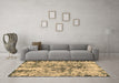 Machine Washable Abstract Brown Modern Rug in a Living Room,, wshabs1098brn