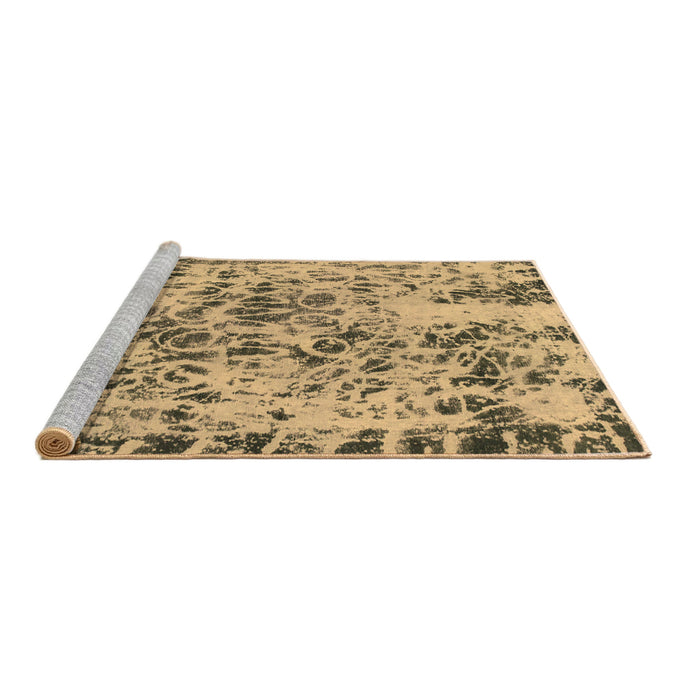 Sideview of Machine Washable Abstract Brown Modern Rug, wshabs1098brn