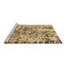 Sideview of Machine Washable Abstract Brown Modern Rug, wshabs1098brn