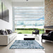 Square Machine Washable Abstract Steel Blue Rug in a Living Room, wshabs1098