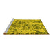 Sideview of Machine Washable Abstract Yellow Modern Rug, wshabs1098yw