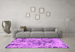 Machine Washable Abstract Pink Modern Rug in a Living Room, wshabs1098pnk