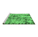 Sideview of Machine Washable Abstract Emerald Green Modern Area Rugs, wshabs1098emgrn