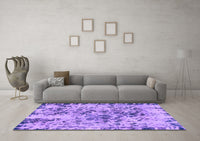 Machine Washable Abstract Purple Modern Rug, wshabs1098pur