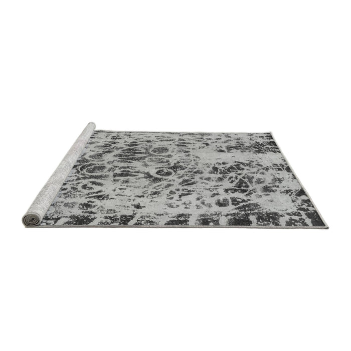 Sideview of Machine Washable Abstract Gray Modern Rug, wshabs1098gry