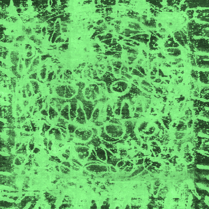 Square Machine Washable Abstract Emerald Green Modern Area Rugs, wshabs1098emgrn