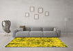 Machine Washable Abstract Yellow Modern Rug in a Living Room, wshabs1098yw