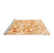 Sideview of Machine Washable Abstract Orange Modern Area Rugs, wshabs1099org