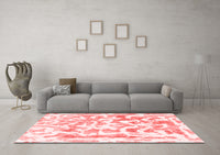 Machine Washable Abstract Red Modern Rug, wshabs1099red