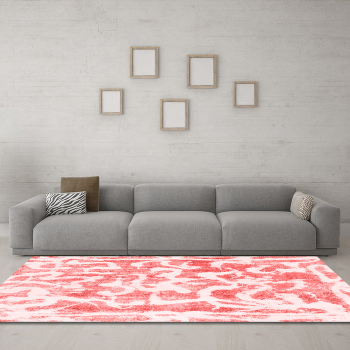 Modern Red Washable Rugs