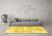 Machine Washable Abstract Yellow Modern Rug in a Living Room, wshabs1099yw