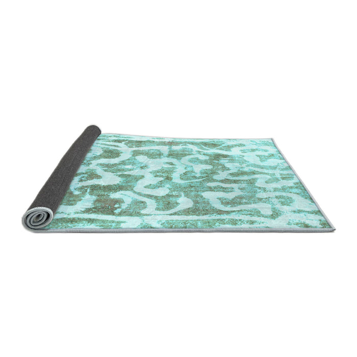 Sideview of Abstract Light Blue Modern Rug, abs1099lblu