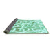 Sideview of Abstract Turquoise Modern Rug, abs1099turq