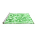 Sideview of Machine Washable Abstract Emerald Green Modern Area Rugs, wshabs1099emgrn