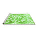 Sideview of Machine Washable Abstract Green Modern Area Rugs, wshabs1099grn