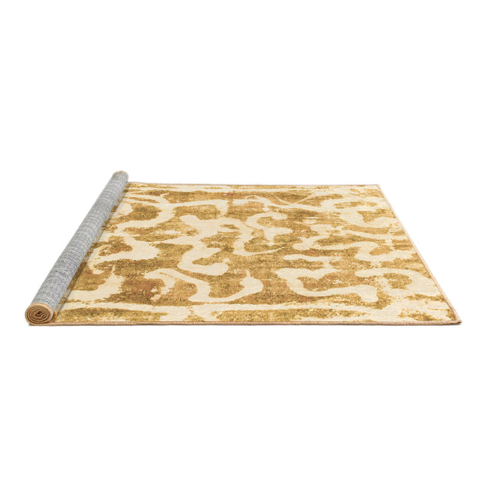 Sideview of Machine Washable Abstract Brown Modern Rug, wshabs1099brn