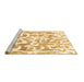 Sideview of Machine Washable Abstract Brown Modern Rug, wshabs1099brn