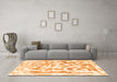 Machine Washable Abstract Orange Modern Area Rugs in a Living Room, wshabs1099org