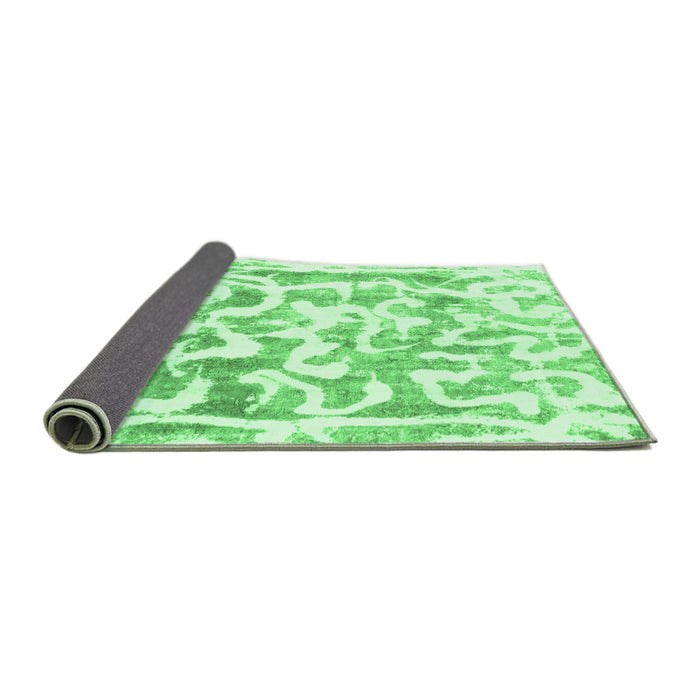 Sideview of Abstract Emerald Green Modern Rug, abs1099emgrn