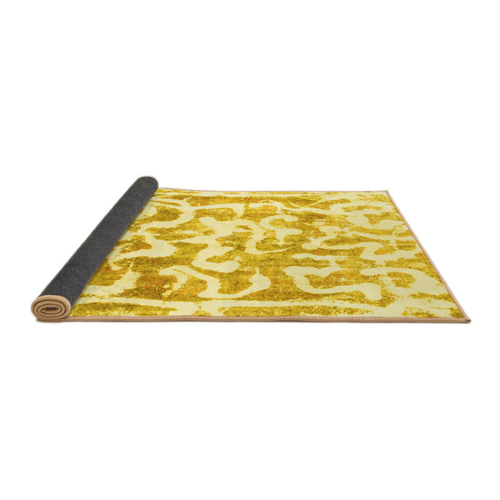 Sideview of Abstract Yellow Modern Rug, abs1099yw
