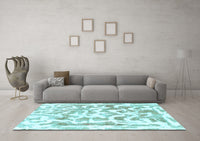 Machine Washable Abstract Light Blue Modern Rug, wshabs1099lblu