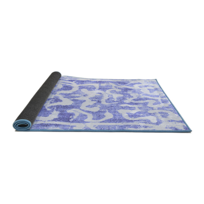 Sideview of Abstract Blue Modern Rug, abs1099blu