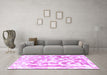 Machine Washable Abstract Purple Modern Area Rugs in a Living Room, wshabs1099pur