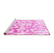 Sideview of Machine Washable Abstract Pink Modern Rug, wshabs1099pnk