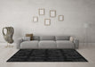 Machine Washable Abstract Gray Modern Rug in a Living Room,, wshabs109gry